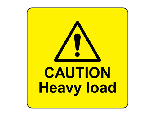 Caution Heavy Load label