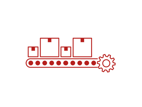 Box on conveyors icon