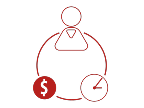 Red Time Money Person Icon